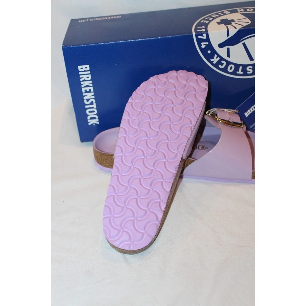 Birkenstock Women Madrid Big Buckle Leather High Shine Sandals Crocus EU 38 NAR
